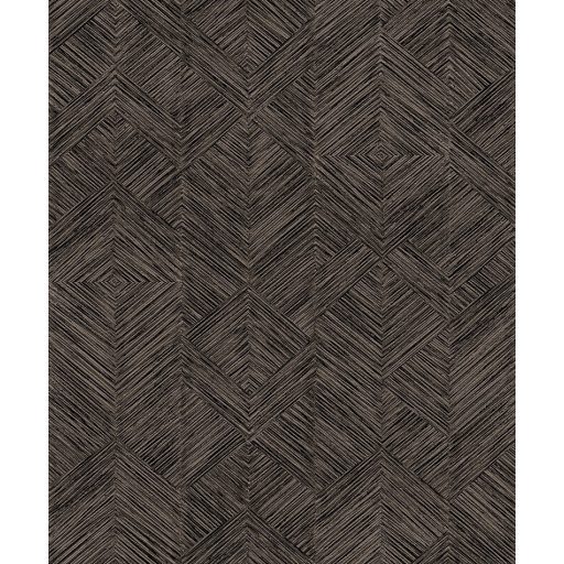 Szabálytalan vonalazással kialakított texturált geometriai design sötét ében antracit és aranyló ezüstös szürke tónus fémes fény tapéta