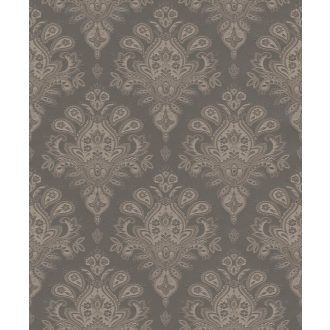   Grandeco Via Veneto VV3306 Pasley Damast  barokk díszítóminta sötétbarna bézs tapéta