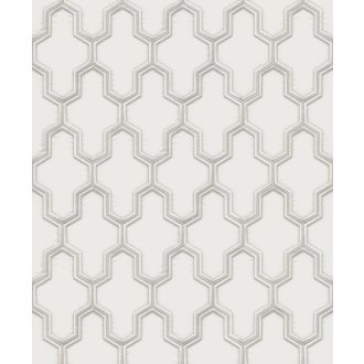   Kifinomult letisztult és kortárs geometrikus design világosszürke ezüstszürke és fehérezüst tónus fémes hatás tapéta