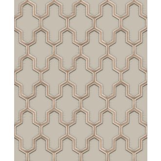   Kifinomult letisztult és kortárs geometrikus design szürke aranybarna és fehérezüst tónus fémes hatás tapéta