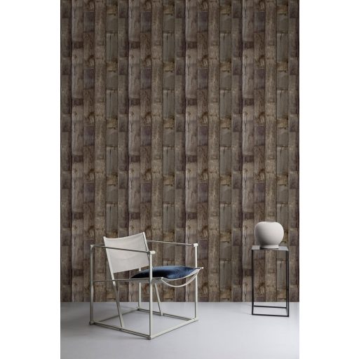 Grandeco Wanderlust WL1401 Natur Koptatott fotorealisztikus deszkafal szürke szürkésbarna lilásbarna tapéta