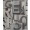 Grandeco Wanderlust WL2302 Vintage Tipográfia "Nagy"betűk beton és kőlapokon 3D hatás szürkésfehér szürke ezüst tapéta