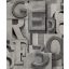 Grandeco Wanderlust WL2302 Vintage Tipográfia "Nagy"betűk beton és kőlapokon 3D hatás szürkésfehér szürke ezüst tapéta