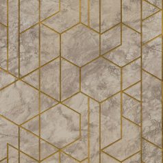   Grandeco Wanderlust WL2502 Grand Onyx Geometrikus természetes márvány nyomat gyöngyház felület bézs barna arany tapéta