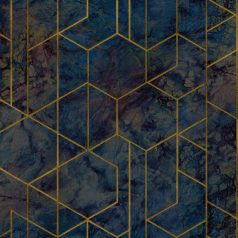   Grandeco Wanderlust WL2503 Grand Onyx Geometrikus természetes márvány nyomat gyöngyház felület kék lila barna arany tapéta