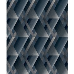   Grandeco Wanderlust WL2602 Rockwell Geometrikus háromdimenziós minta szálcsiszolt felület kék és szürke árnyalatok tapéta
