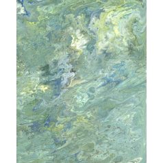   Kövesd a folyás irányát! - Akvarell absztrakt "festmény" mentazöld kék szürke aranysárga és fehér tónusok falpanel/digitális nyomat