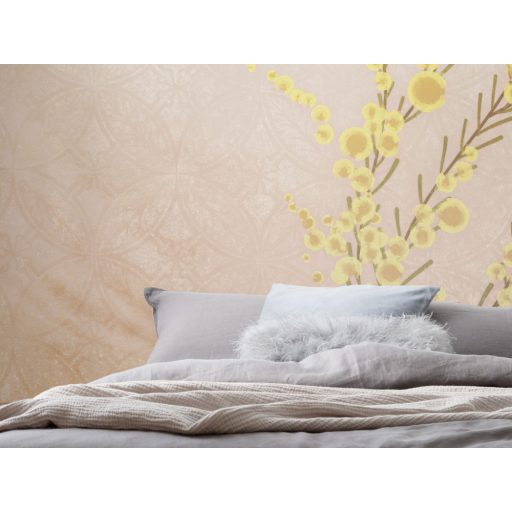 Természetes és érzéki motívum a napkorong fényében szürke kékesszürke sárga barna és narancs tónusok falpanel/digitális nyomat