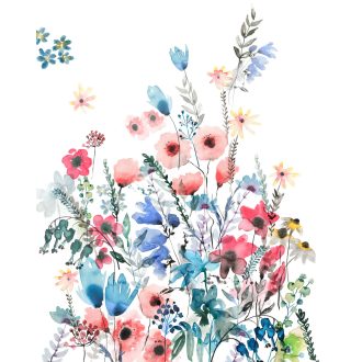   Mint egy szines virágos rét a francia Atlanti parton fehér és szines falpanel/digitális nyomat