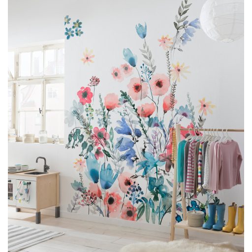 Mint egy szines virágos rét a francia Atlanti parton fehér és szines falpanel/digitális nyomat