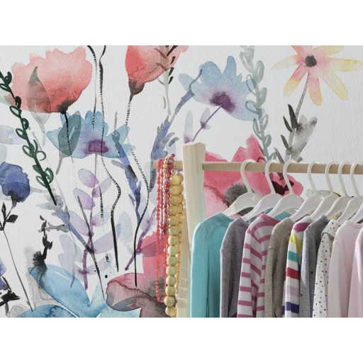 Mint egy szines virágos rét a francia Atlanti parton fehér és szines falpanel/digitális nyomat