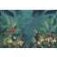 Elvarázsolt dzsungel - a főbb szerepekben a papagáj és a tukán kékeszöld zöld piros sokszínű falpanel/digitális nyomat