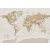 Több évtizedes retro megjelenésű világtérkép bézs barna szürke szürkésbarna tónusok falpanel/digitális nyomat