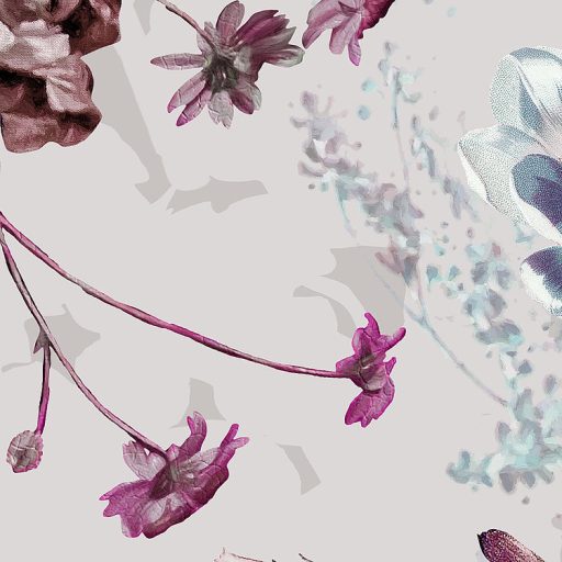 Az üzenet átjött - Pompásan rendezett változatos és színpompás virágdekor szürke rózsaszín lila mályva és zöld falpanel/difitális nyomat