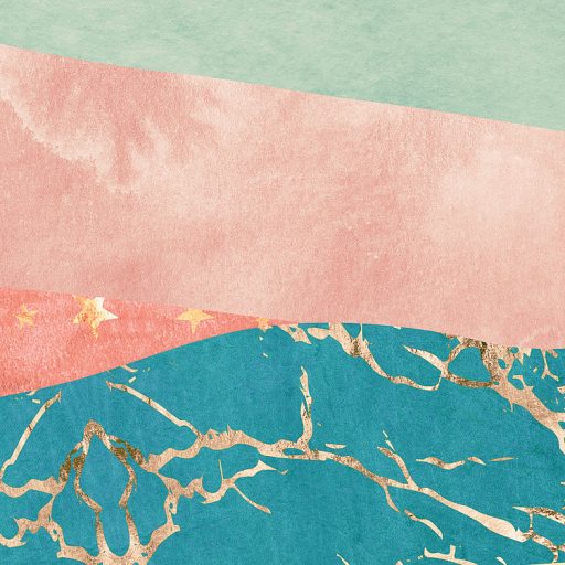 Elvont mégis könnyen beazonosítható - Hegyek folyók és a nap különös hangulata krém rózsaszín sárga sokszínű falpanel/digitális nyomat