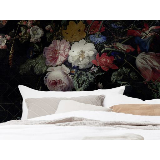 Lélegzetelállító romantikus virágcsokor kifinomult geometriai alapon színtenger falpanel/digitális nyomat