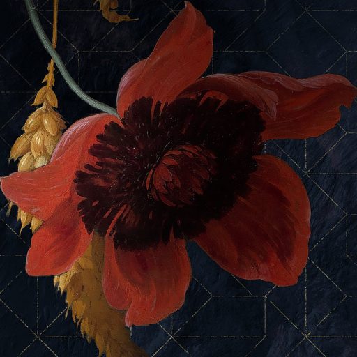 Lélegzetelállító romantikus virágcsokor kifinomult geometriai alapon színtenger falpanel/digitális nyomat