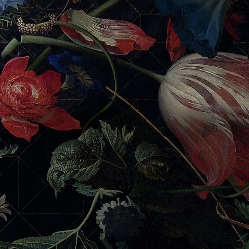 Lélegzetelállító romantikus virágcsokor kifinomult geometriai alapon színtenger falpanel/digitális nyomat